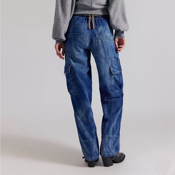 NWT Free People We The Free Wallflower Pull-On Jeans Size XS in Summer Nights - Picture 8 of 9